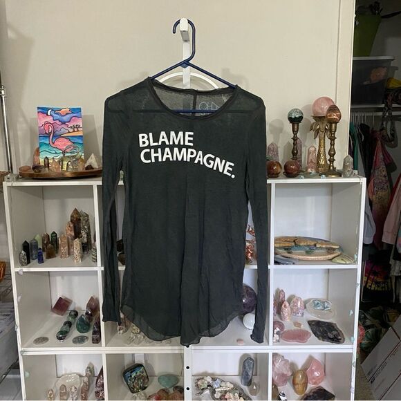 CHASER NEW BLAME CHAMPAGNE long sleeve ultra soft tee medium $68 revolve - Picture 5 of 6